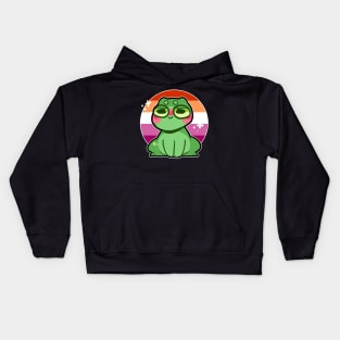 pride frog- Lesbian Variant Kids Hoodie